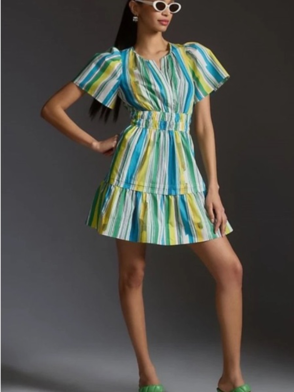 Anthropologie Somerset Mini Striped Dress, Sz Small